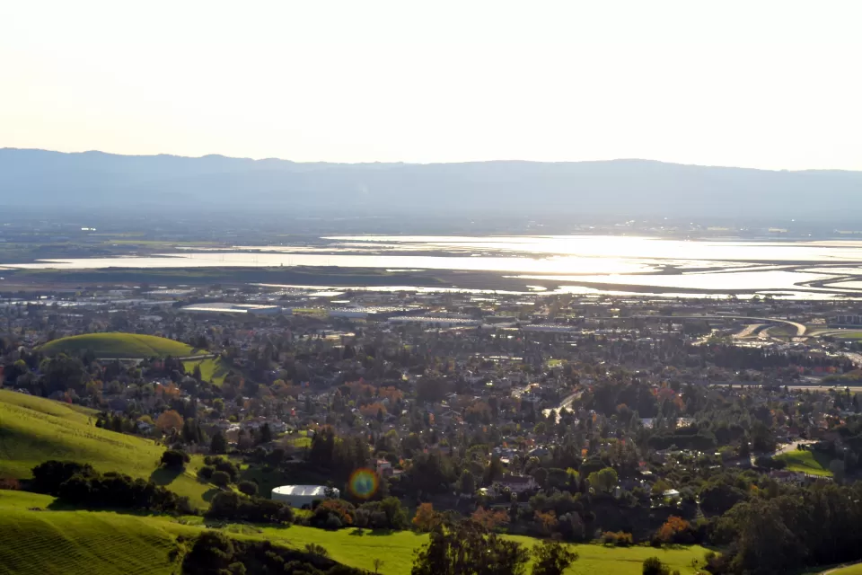 South San Francisco Bay viewed from Mission Peak in Fremont, California